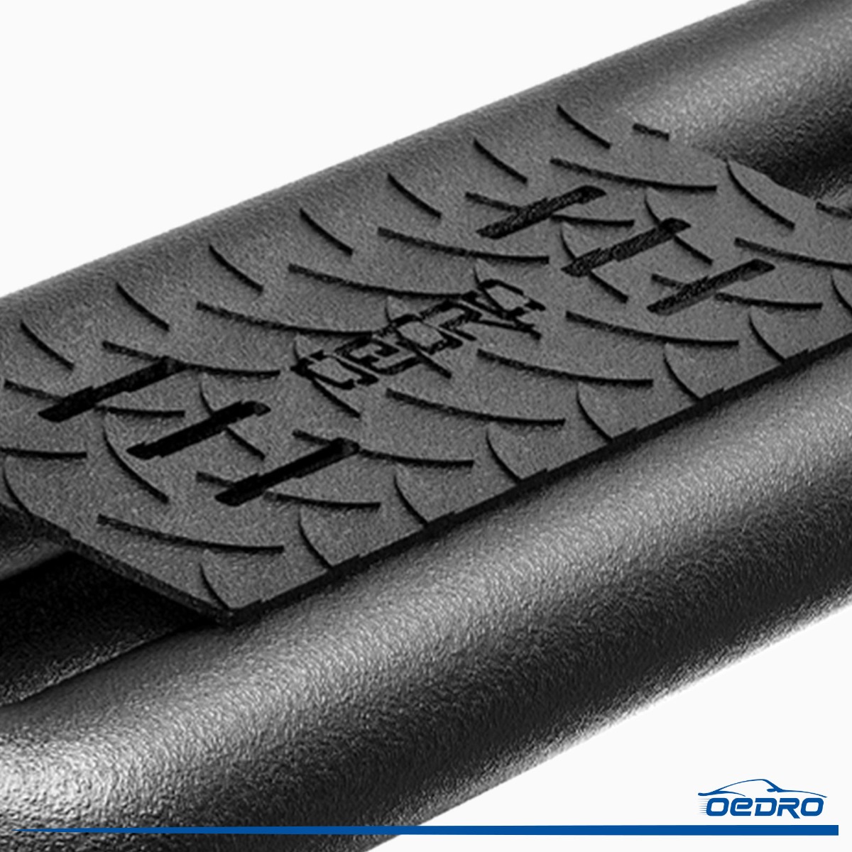 Side view of OEDRO 6" Running Boards for 2015-2026 Chevy Colorado/GMC Canyon Crew Cab, Textured Black Side Step Nerf Bars