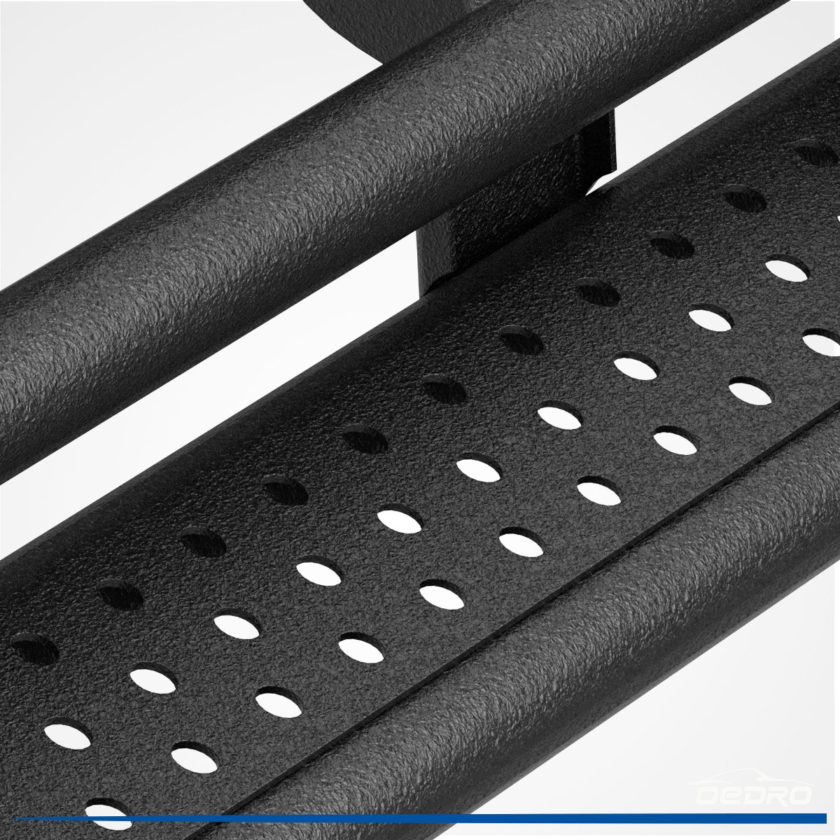 Side view of OEDRO 6" Running Boards for 2015-2026 Chevy Colorado/GMC Canyon Crew Cab, Textured Black Side Step Nerf Bars