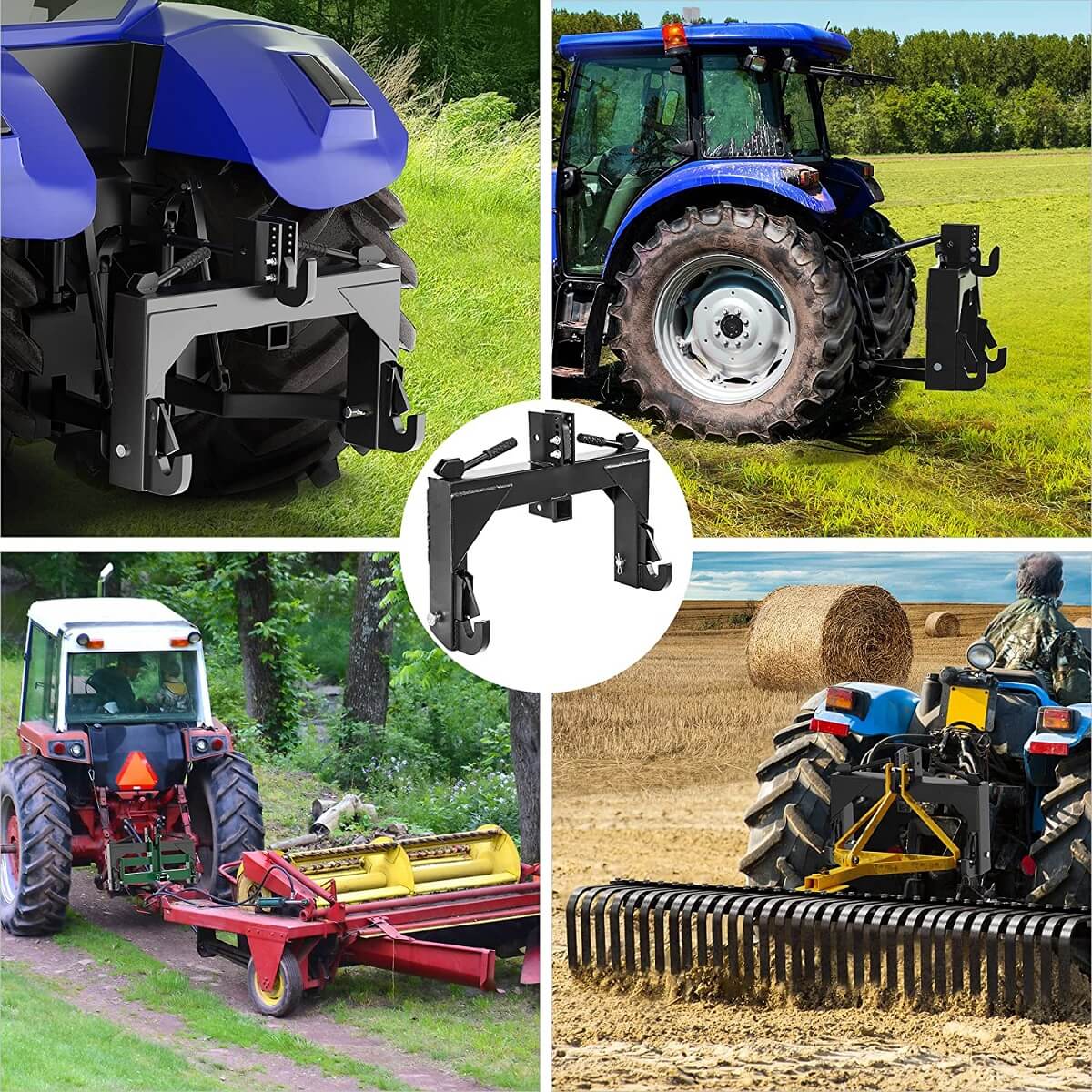 Side view of YITAMOTOR® 3 Point Quick Hitch Adapter Attach For Category 1 Tractor 3000lb