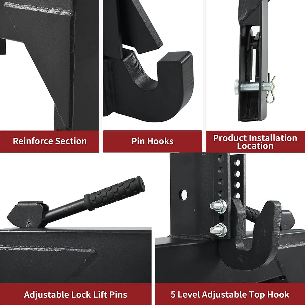 Side view of YITAMOTOR® 3 Point Quick Hitch Adapter Attach For Category 1 Tractor 3000lb
