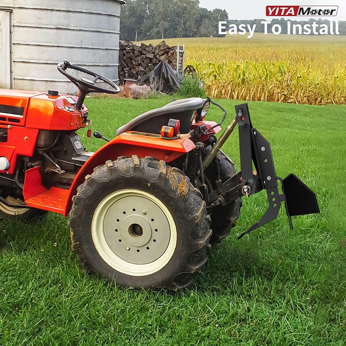 Side view of YITAMOTOR® Middle Buster for Category 1, 3 Point Quick Hitch Tractors, Heavy Duty Steel Furrowing Plow