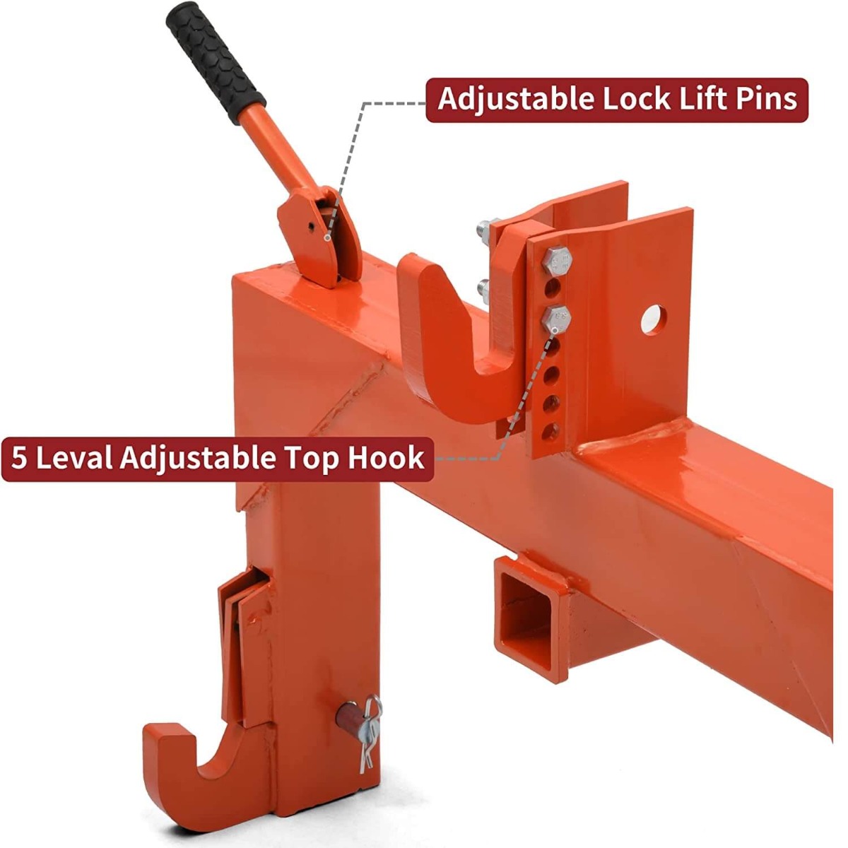 Side view of YITAMOTOR® 3 Point Quick Hitch Adapter For Category 1 W/ Adjustable Bolt Tractor 3000lb