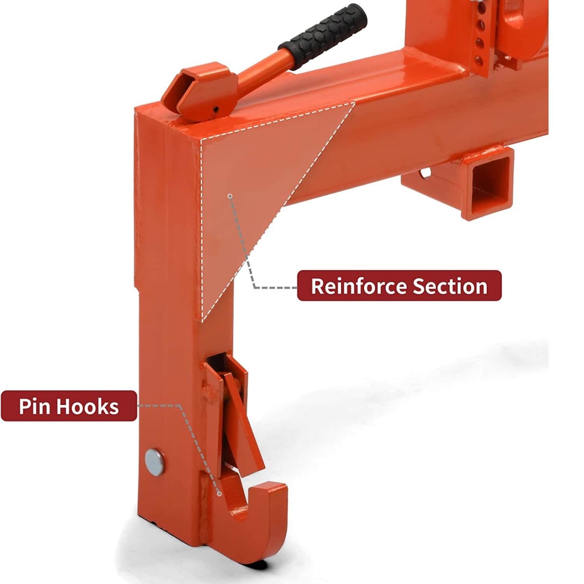 Side view of YITAMOTOR® 3 Point Quick Hitch Adapter For Category 1 W/ Adjustable Bolt Tractor 3000lb