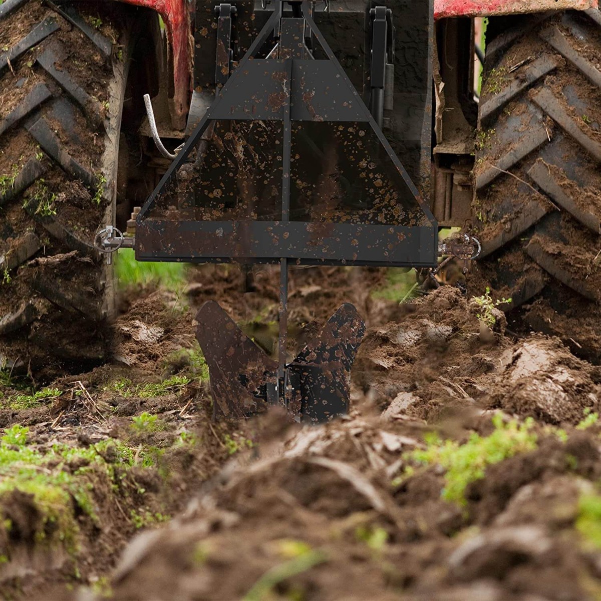 Side view of YITAMOTOR® Middle Buster for Category 1, 3 Point Quick Hitch Tractors, Heavy Duty Steel Potato Plow