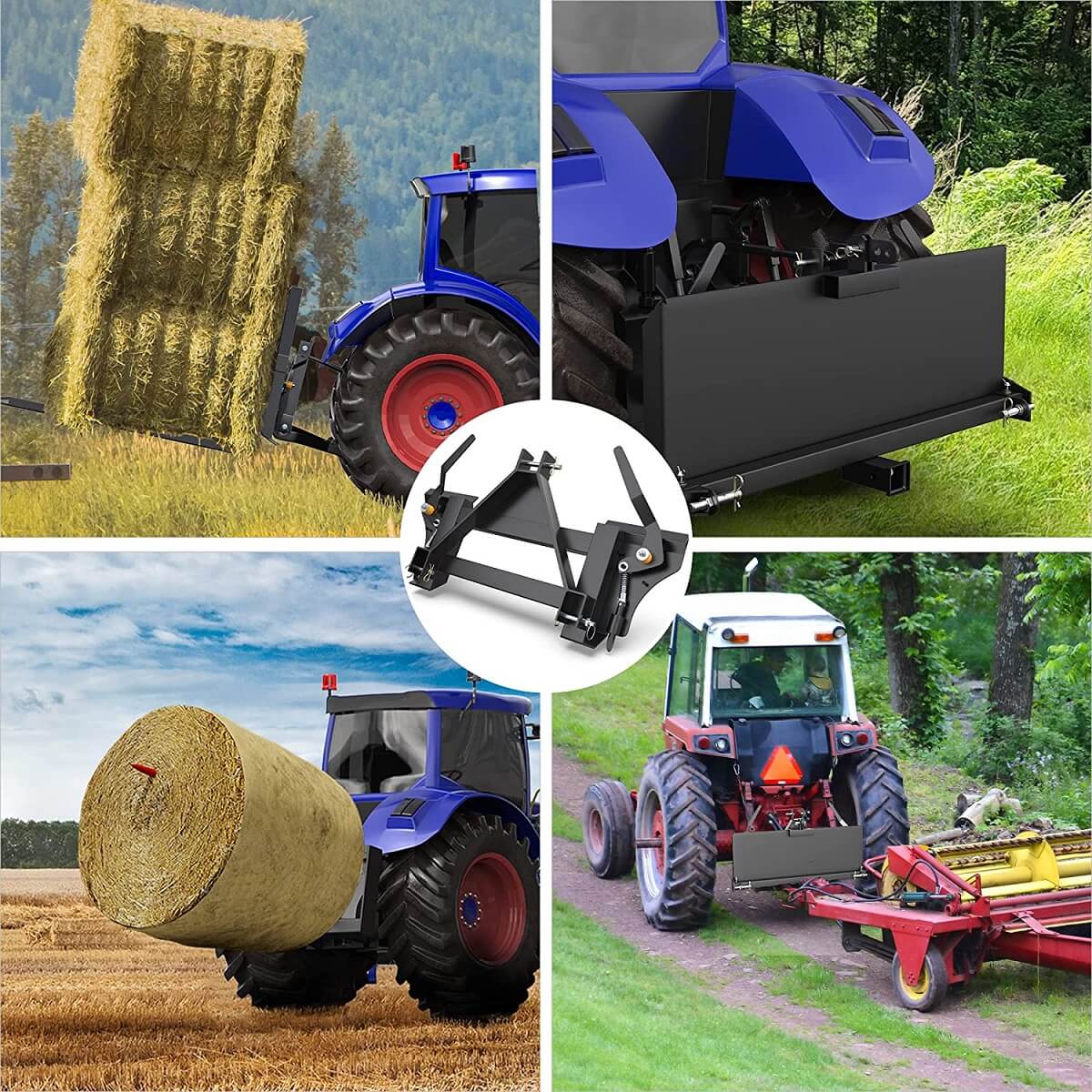 Side view of YITAMOTOR® 3 Point Quick Tach Adapter Universal Skid Steer Quick Attach Conversion Adapter Fit for 3 Point Cat 1 Tractor