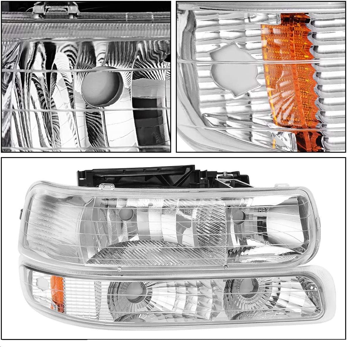 Side view of YITAMOTOR® 1999-2002 Chevy Silverado Headlight Assembly & Taillights Combo Set Chrome Housing Headlamps set
