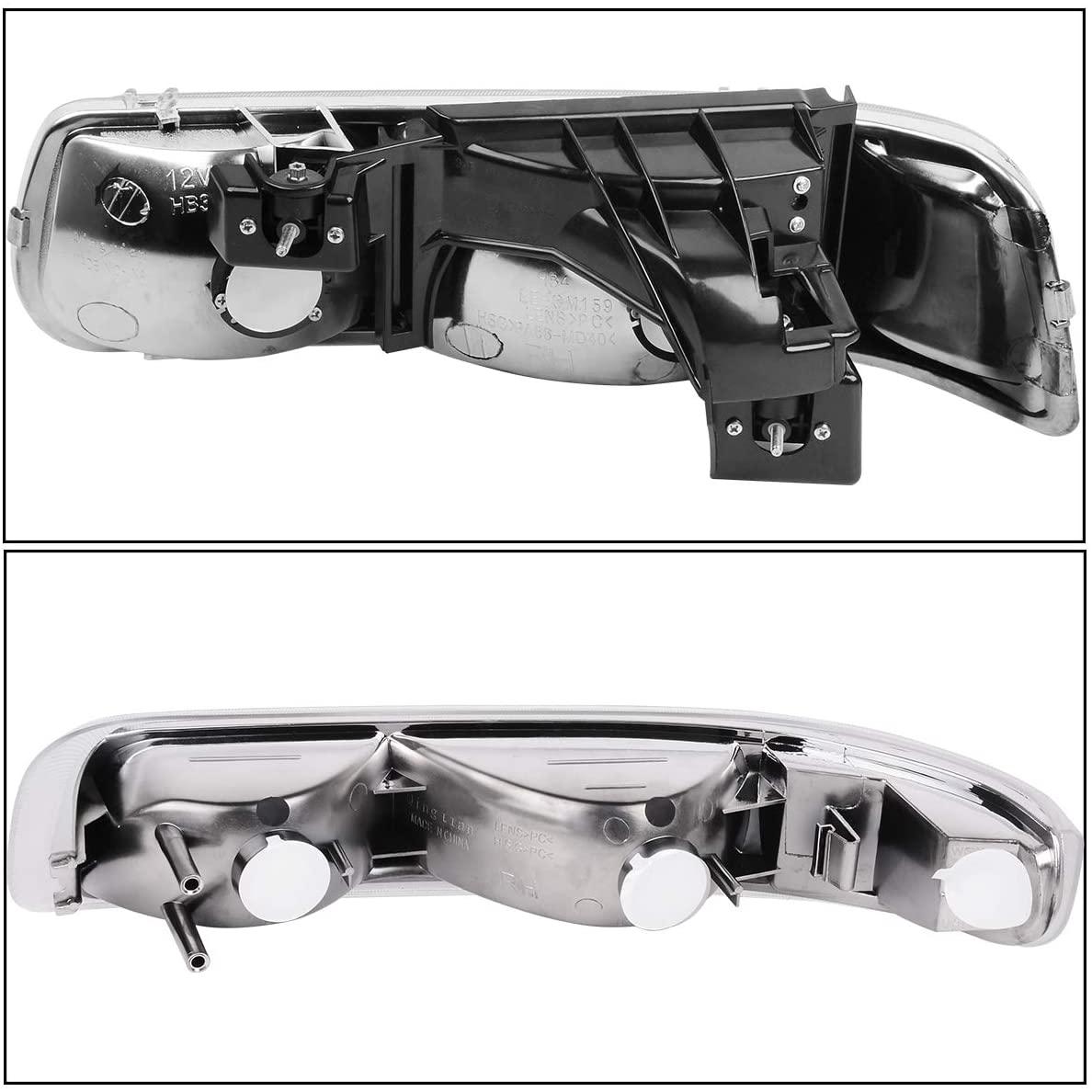 Side view of YITAMOTOR® 1999-2002 Chevy Silverado Headlight Assembly & Taillights Combo Set Chrome Housing Headlamps set