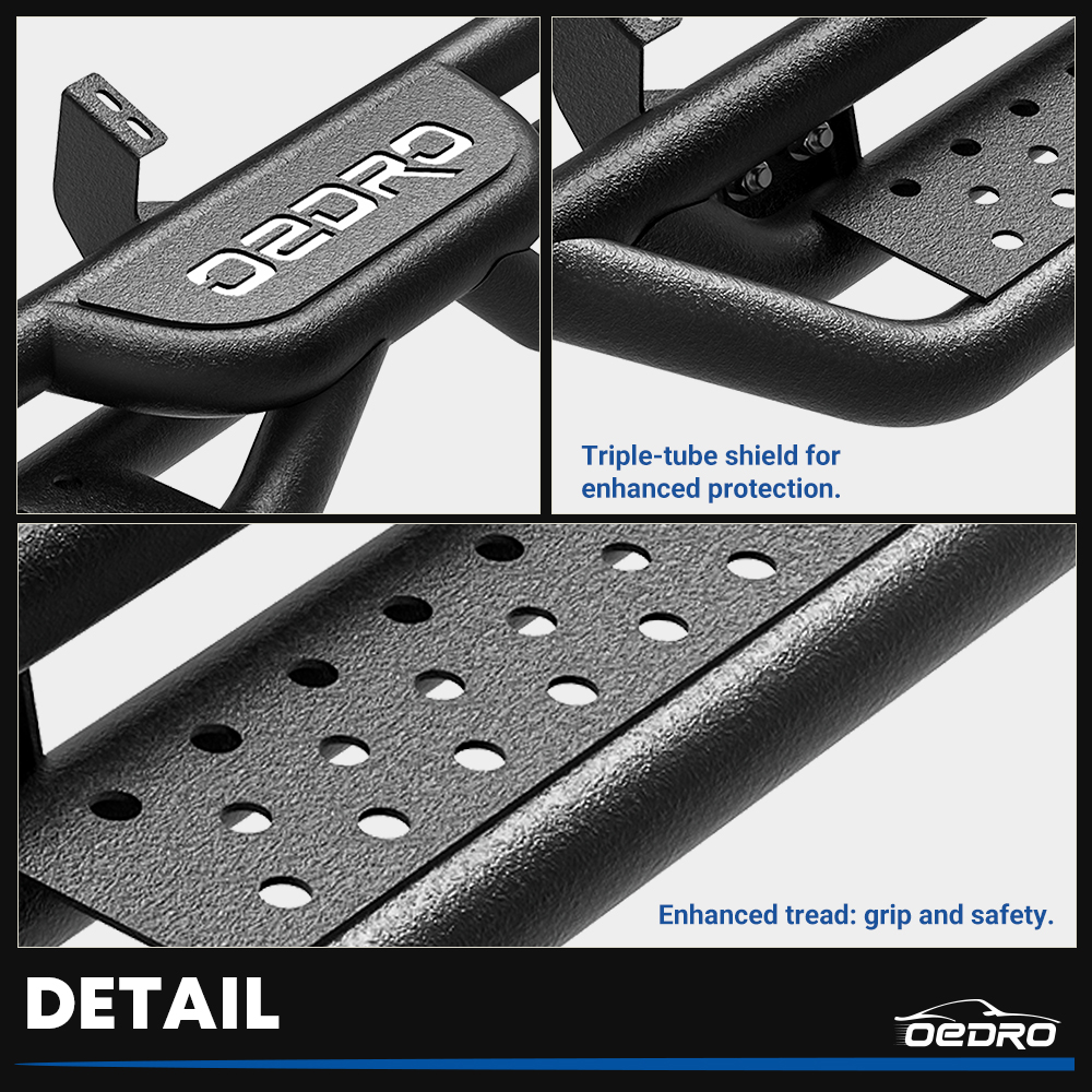 APS Black Stainless Steel Running Boards Style Compatible With Toyota 4Runner 2010-2016 Trail & 17-24 TRD Off-Road & 2014-2024 SR5 (Side Steps Side Bars) 6in Wide