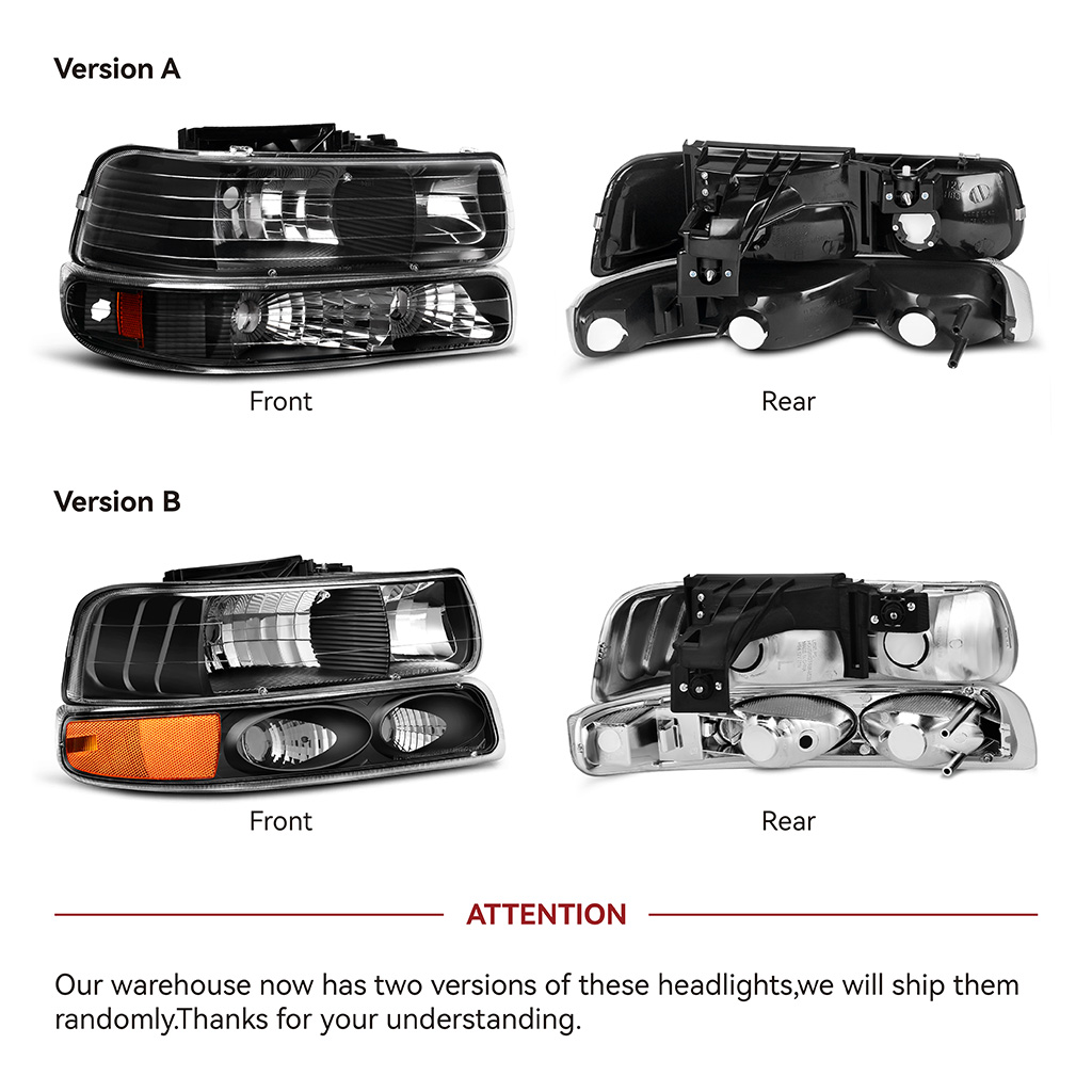 Side view of YITAMOTOR® Headlights For 99-02 Chevy Silverado 1500 2500/01-02 Silverado 1500HD 2500HD 3500/00-06 Tahoe Suburban