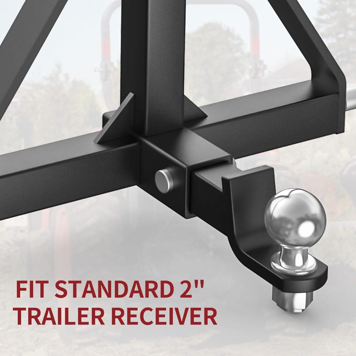 Category 1, 3-Point To 2" Trailer Hitch Receiver Adapter For Compact Tractors (Kubota, John Deere, Etc.)