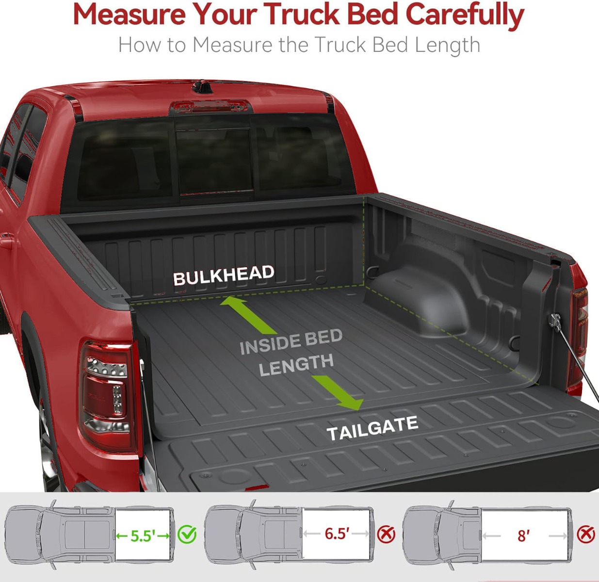 Side view of Soft 5.5ft Bed Roll-Up Tonneau Cover for 2015-2026 Ford F-150 SuperCrew Cab Durable Double-Layer PVC, UV Rays