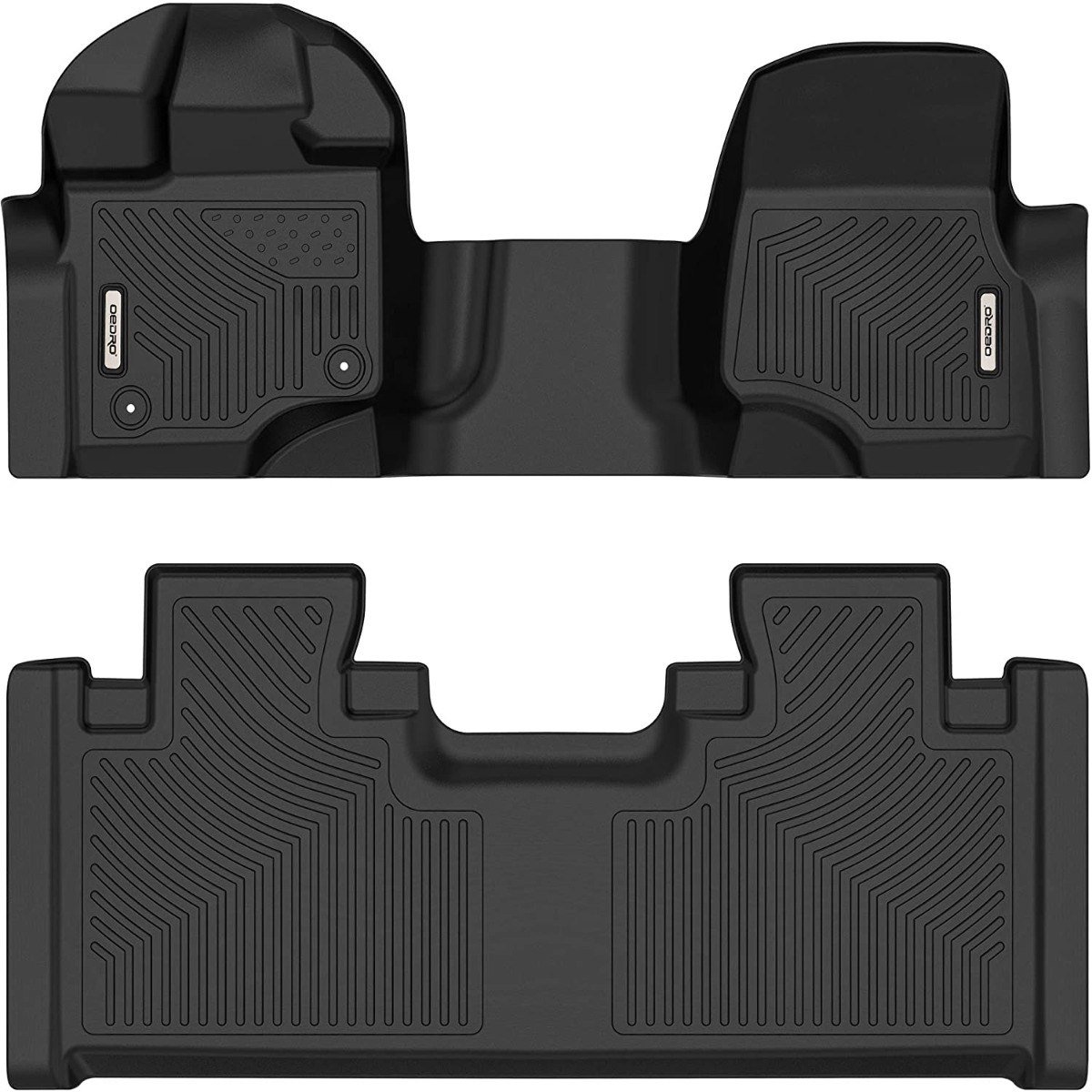 OEDRO Floor Mats Liner for 2015-2025 Ford F150 SuperCab/ Extended Cab, 1st Row Bench Seat, Black TPE All-Weather Guard