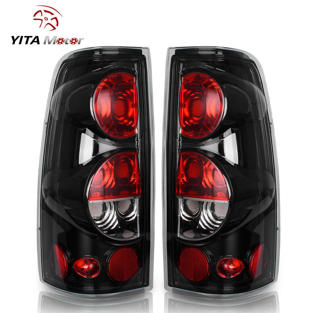 Side view of YITAMOTOR® 2003-2006 Chevy Silverado Chroming Headlight + Black Tail Lights Set