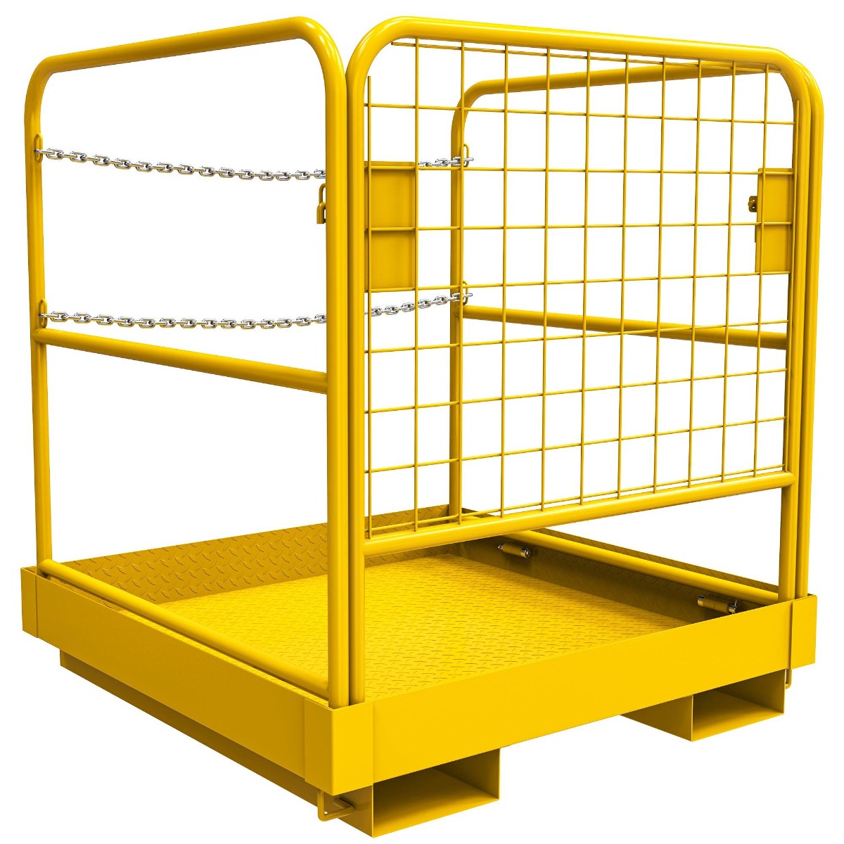 Side view of YITAMOTOR® 36 inch x 36 inch Forklift Cage 1105LBs Platform Safety Cage