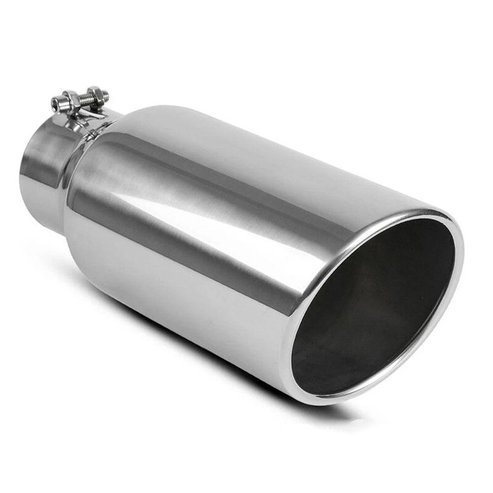 YITAMOTOR® 4'' Inlet 6'' Outlet 15'' Long Bolt On Diesel Exhaust Tip Chrome Stainless Steel