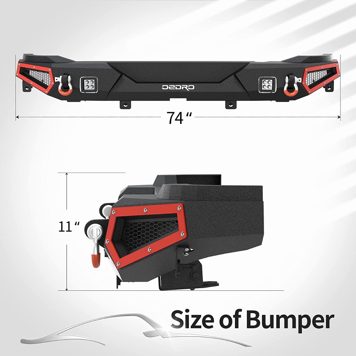 Side view of Rear Bumper for 2021-2025 Ford Bronco | Off Road Full-Width Bumper