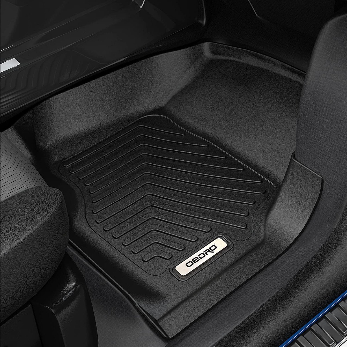 Side view of 2007-2011 Toyota Camry Black TPE All-Weather Floor Mats