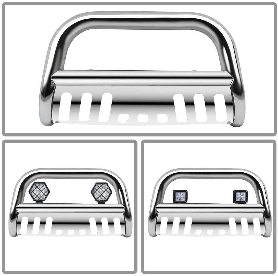Side view of YITAMOTOR® Bull Bar Chrome for 04-23 Ford F150, 03-17 Expedition Stainless 3'' Push Front Bumper Grille Guard