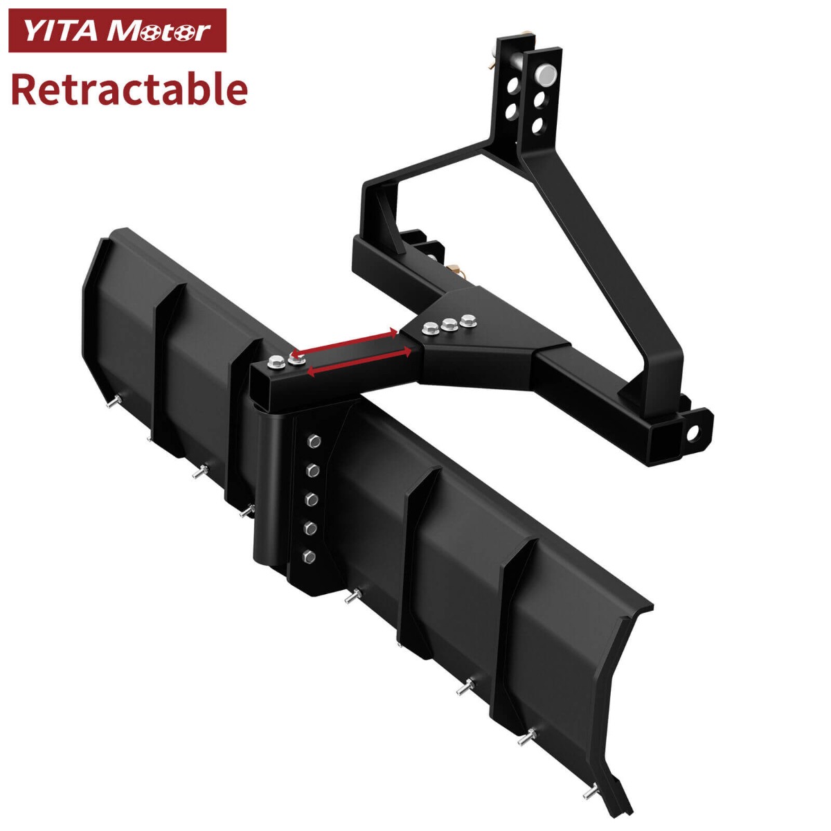 Side view of YITAMOTOR® 52" Width CAT-0 & Cat 1 Rear Grading Blade for Grading Driveways Scraping Heavy