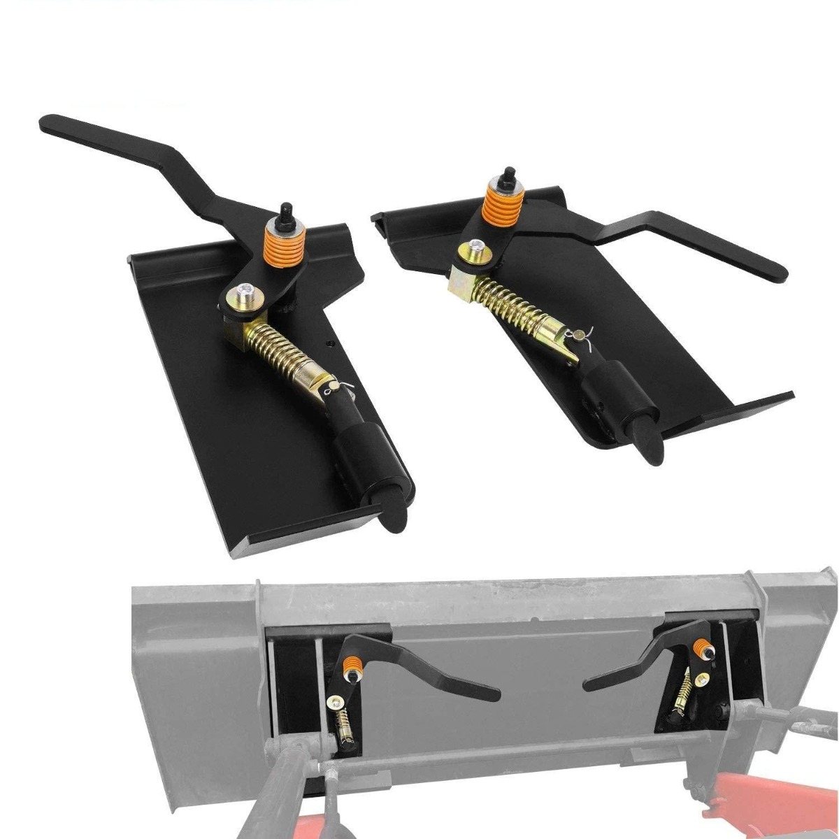Side view of YITAMOTOR® Skid Steer Quick Tach Conversion Adapter Bobtach Latch Box Weld