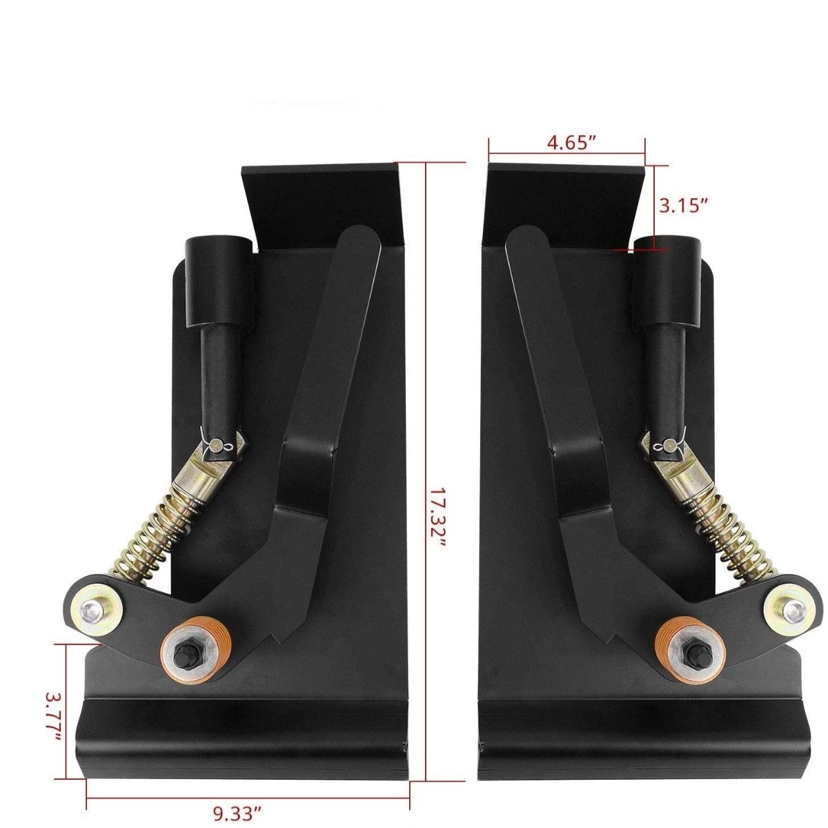 Side view of YITAMOTOR® Skid Steer Quick Tach Conversion Adapter Bobtach Latch Box Weld