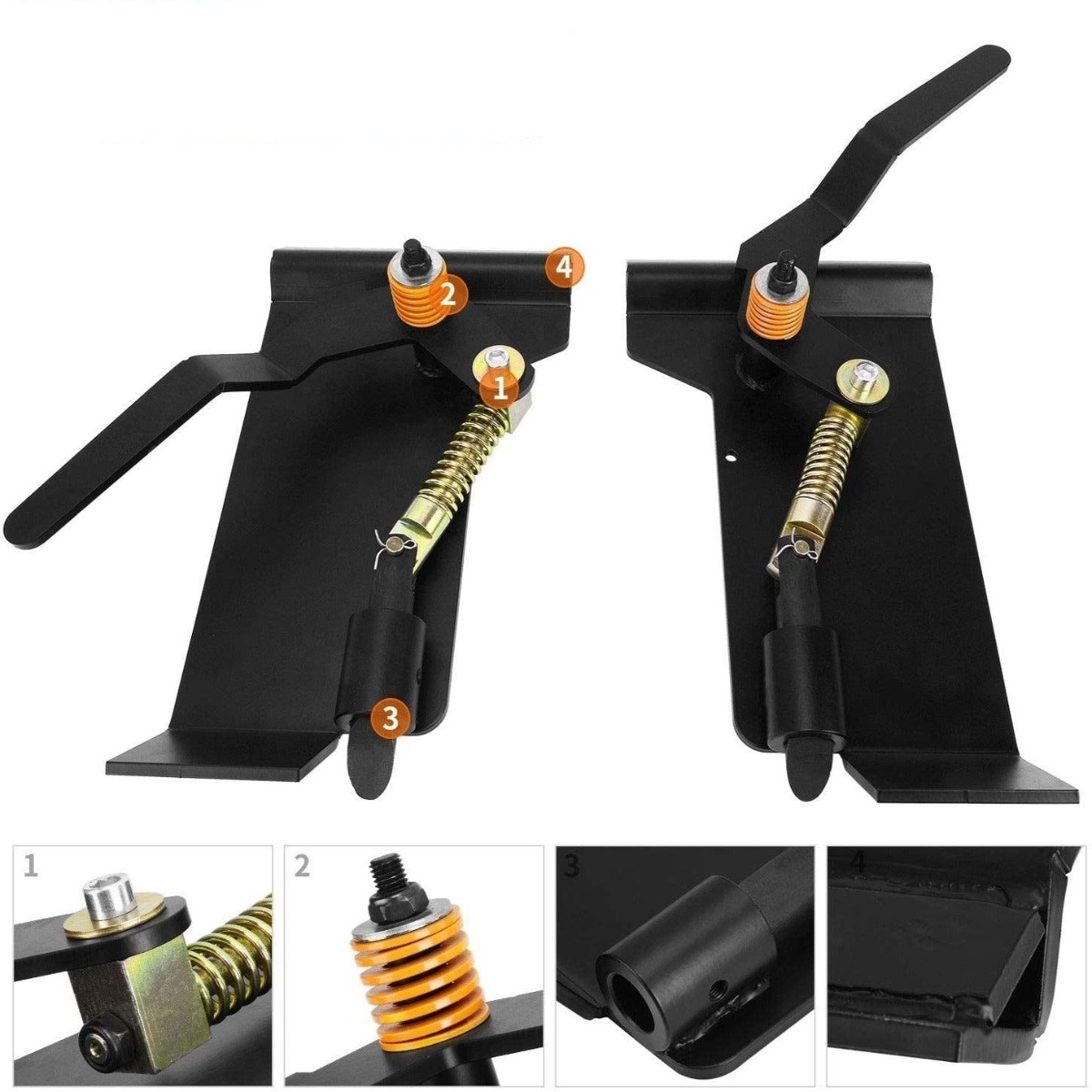 Side view of YITAMOTOR® Skid Steer Quick Tach Conversion Adapter Bobtach Latch Box Weld
