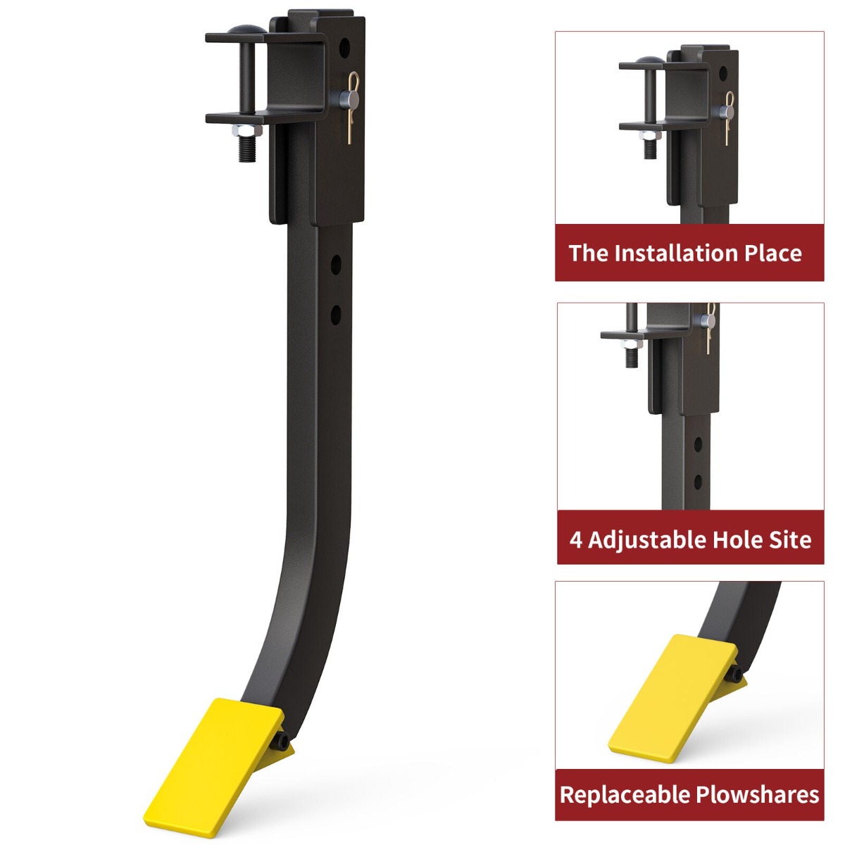 Side view of YITAMOTOR® Detachable Cultivator Manual Implement 6 Scarifier Shanks Fit For ATV/UTV Steel