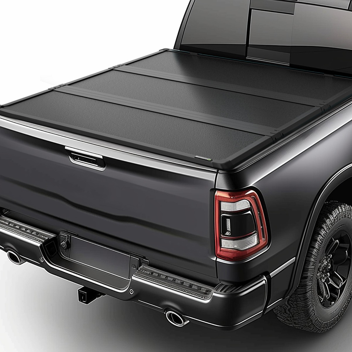 Side view of YITAMOTOR® FRP Hard Tri-Fold Truck Bed Tonneau Cover Compatible with 2002-2026 Dodge Ram 1500 (2019-2024 Classic & 2019-2026 New Body)