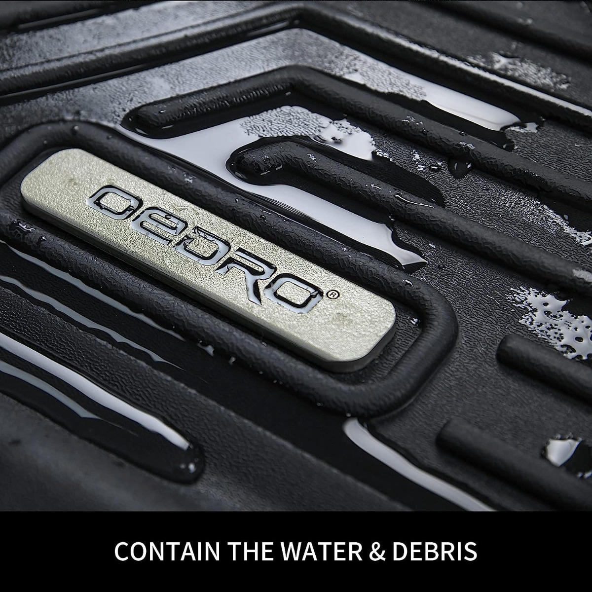 Side view of OEDRO Floor Mats Liners & Carpet Mat All-Weather for Toyota Sienna 2021-2025 (Only for 8 Seat) 1st, 2nd and 3rd Row Floor Liners