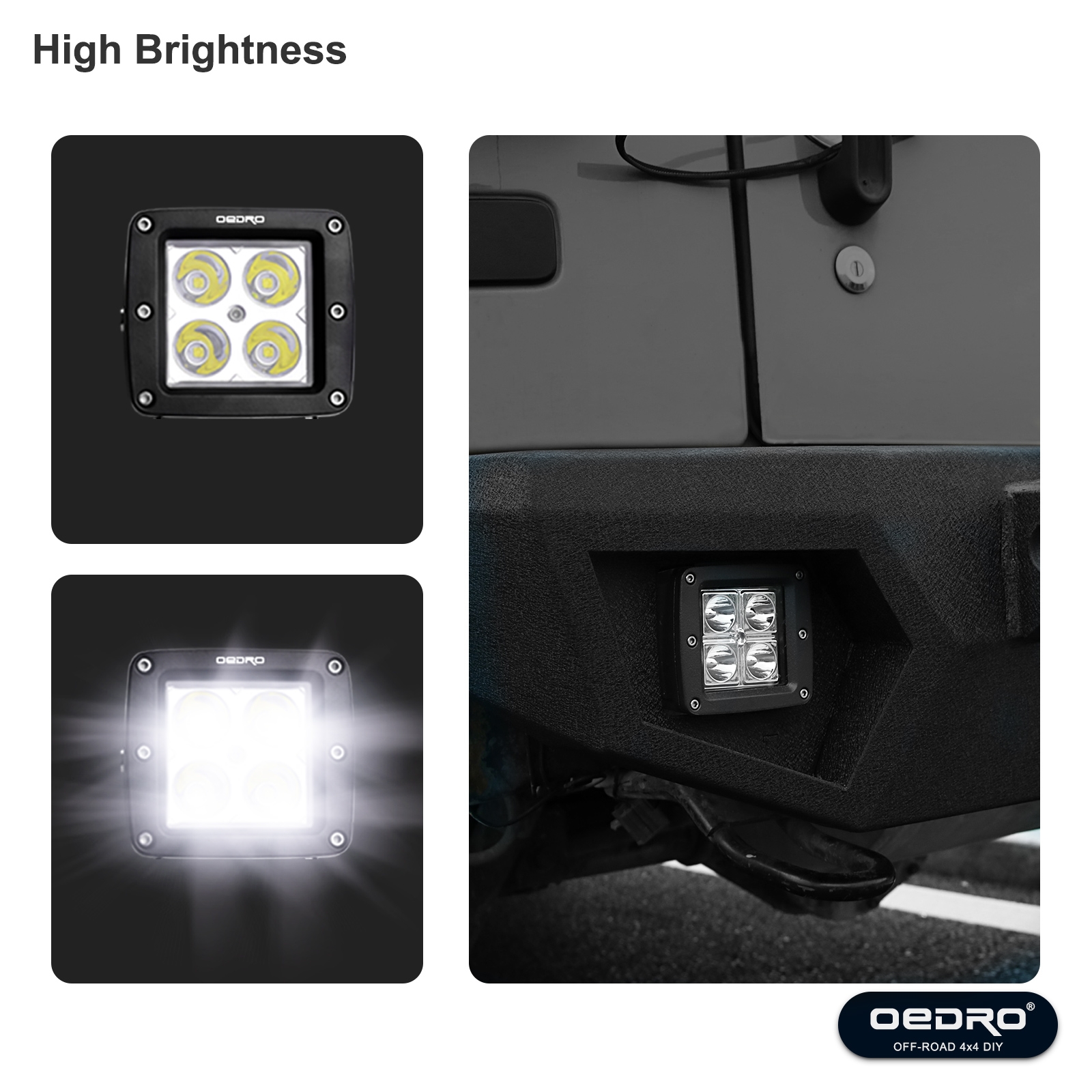 Side view of OEDRO Rear Bumper for 1987-2006 Jeep Wrangler TJ & LJ & YJ, Rock Crawler with Hitch Receiver, LED Lights & D-Rings