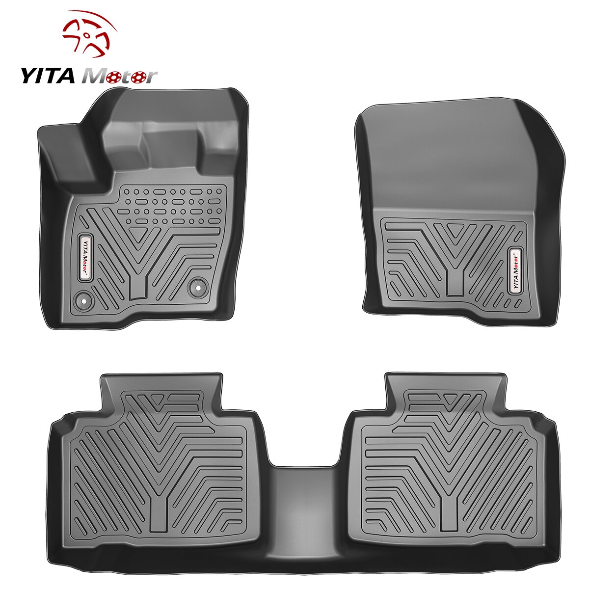YITAMOTOR® Floor Mats For 2015-2024 Ford Edge, Custom-Fit Black TPE Floor Liners 1st & 2nd Row All-Weather Protection