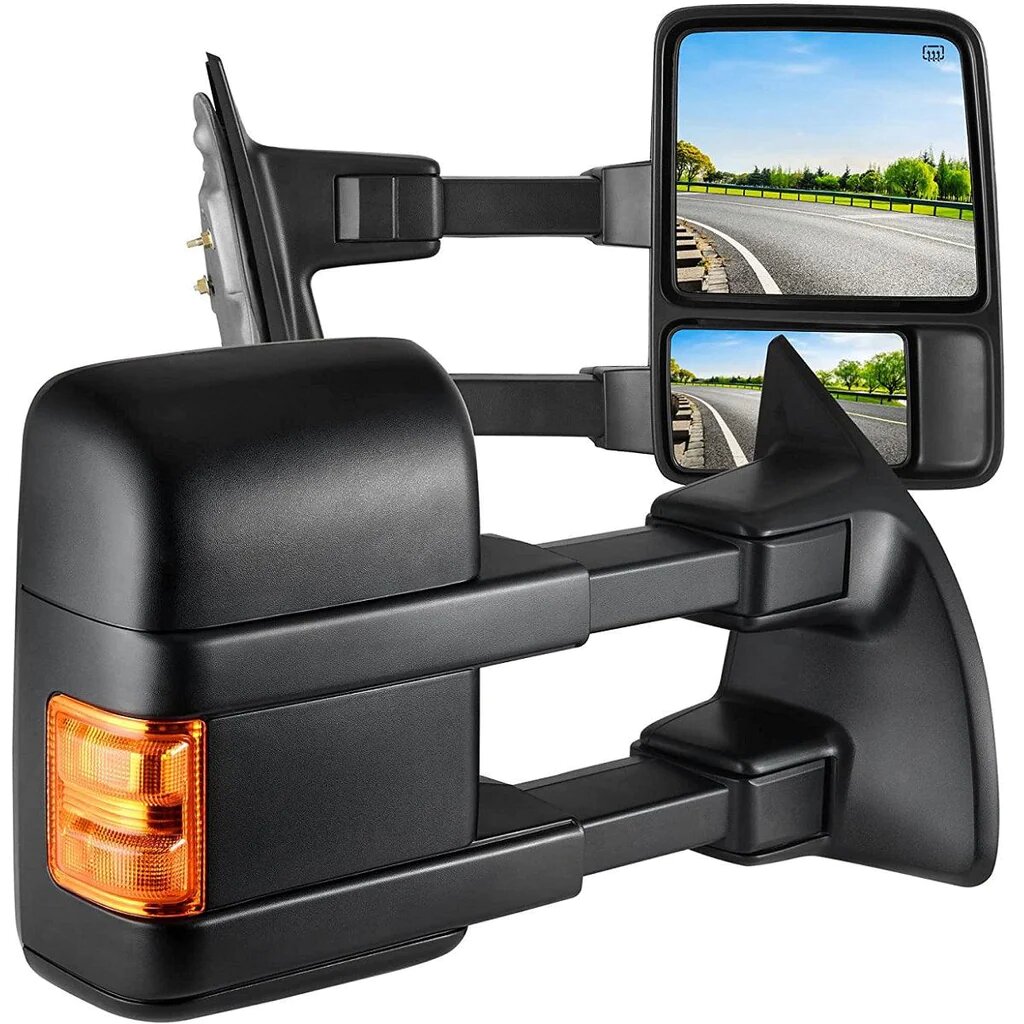 YITAMOTOR® Towing Mirrors compatible for 1999-2007 Ford F250 F350 F450 F550 Super Duty Tow Mirrors Power Heated with Turn Signal Light Side Mirrors