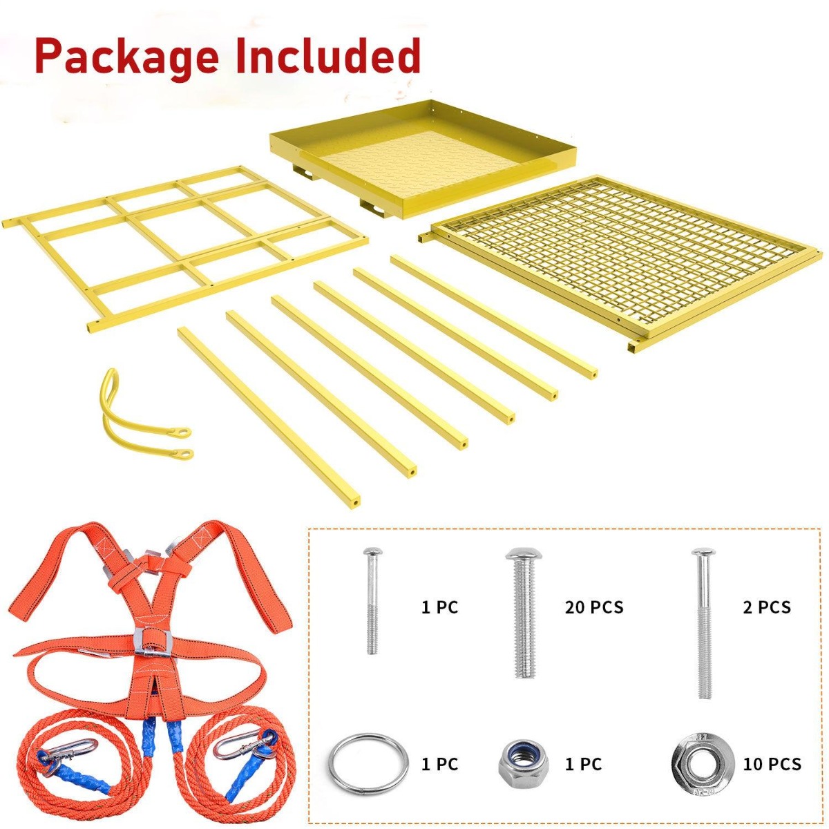 Side view of YITAMOTOR® 43"x45"Forklift Safety Cage Basket Safety Cage 2 Person Work Platform 1400 LBS0