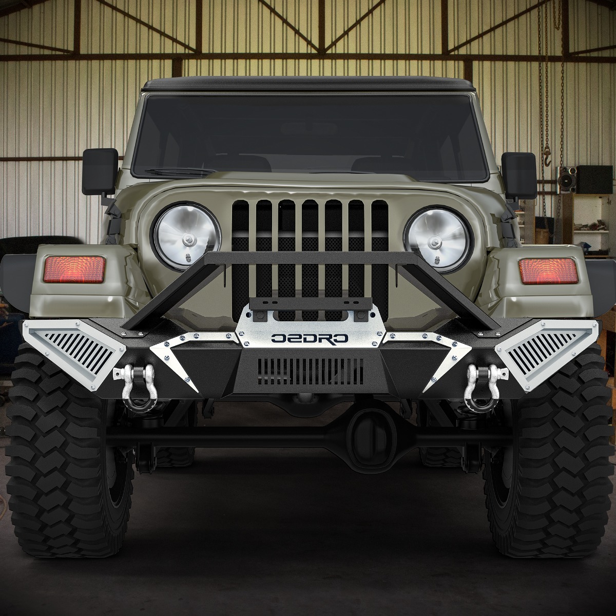 Side view of 1997-2006 Jeep Wrangler TJ LJ Front Bumper | OEDRO®
