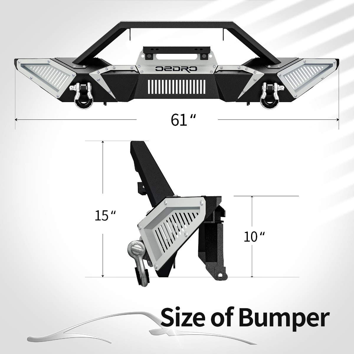 Side view of 1997-2006 Jeep Wrangler TJ LJ Front Bumper | OEDRO®