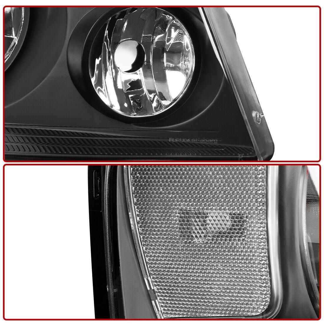 Side view of YITAMOTOR® Headlight Assembly Compatible with 2004 2005 2006 2007 2008 Ford F-150 Black Housing Clear Reflector Clear Lens Passenger and Driver side