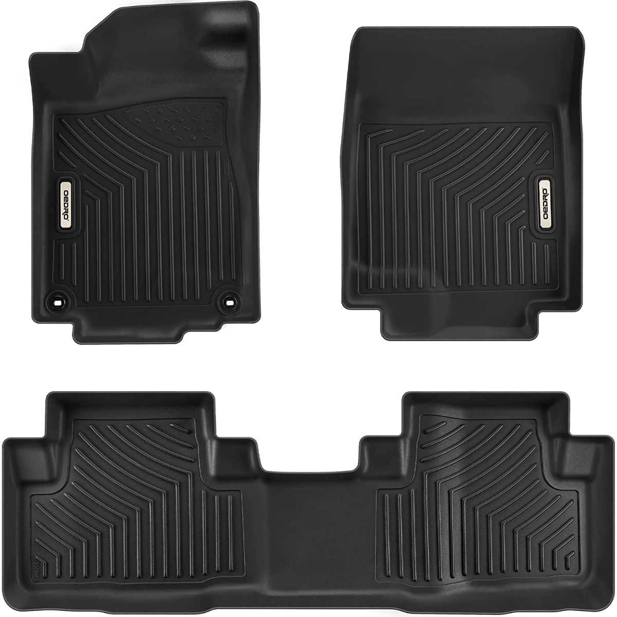 2012-2016 Honda CR-V Unique Black TPE 2 Rows Floor Liners Set