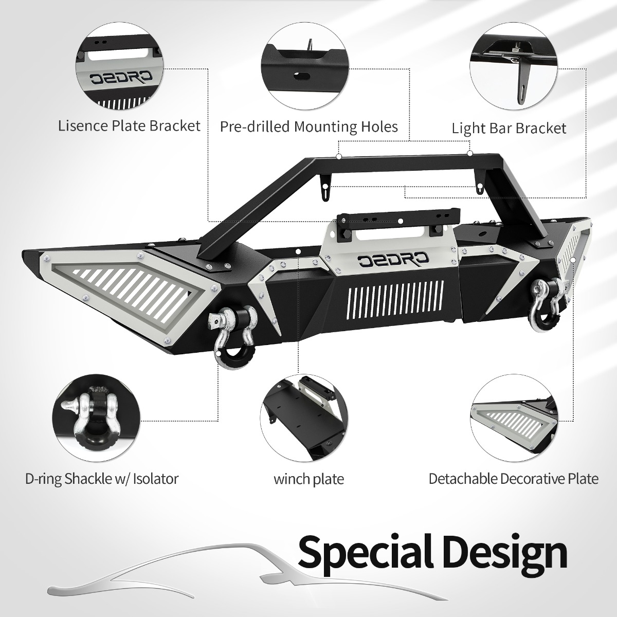 Side view of 1997-2006 Jeep Wrangler TJ LJ Front Bumper | OEDRO®