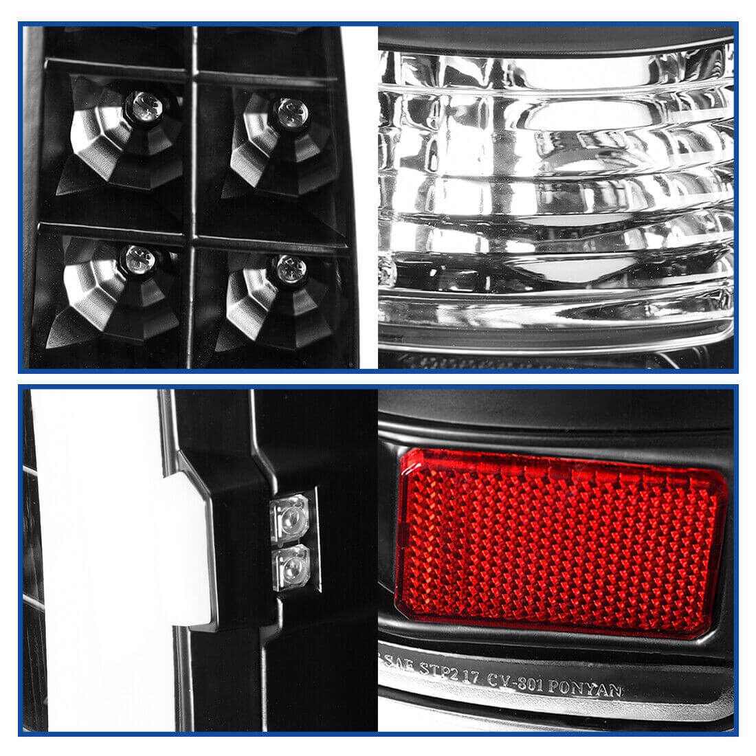Side view of YITAMOTOR® LED Tail Lights Assembly Compatible with 1999-2006 Chevy Silverado 1500 2500/01-06 Silverado 3500/2007 Silverado Classic/GMC Sierra Classic