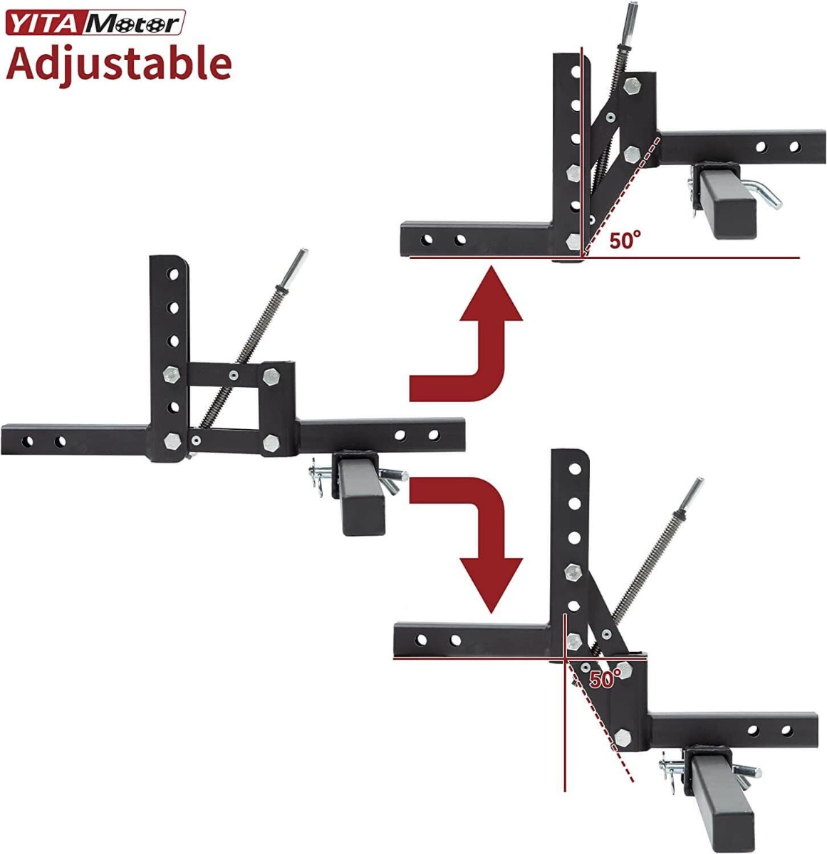 Side view of YITAMOTOR® Manual Quick Implement Lift 1-Point Lift System for ATV/UTV With 2-inch Receiver