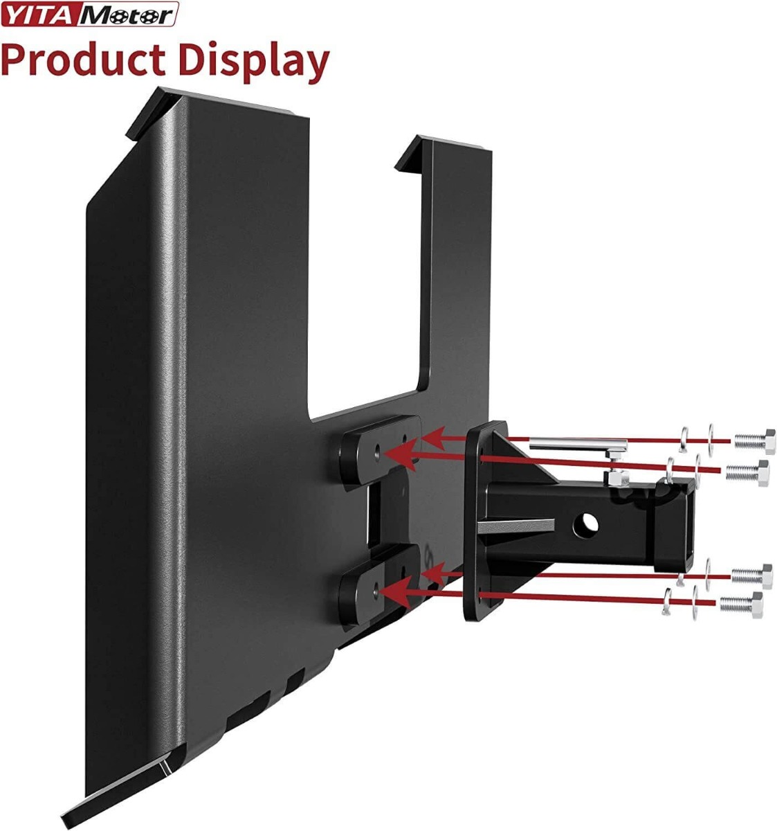 Side view of YITAMOTOR® 3/8" thick Mount Plate with 2" Removable Trailer Hitch Receiver