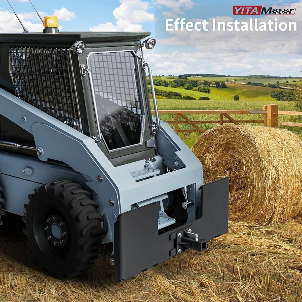 Side view of YITAMOTOR® 3/8" thick Mount Plate with 2" Removable Trailer Hitch Receiver
