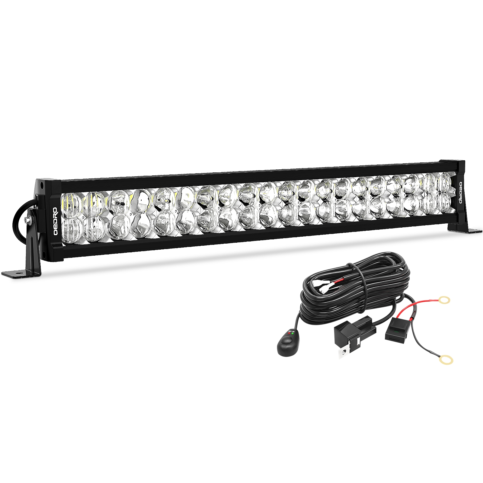 Side view of OEDRO 22" 250W 17500LM LED Light Bars Spot Flood Combo Light with Wiring Harness