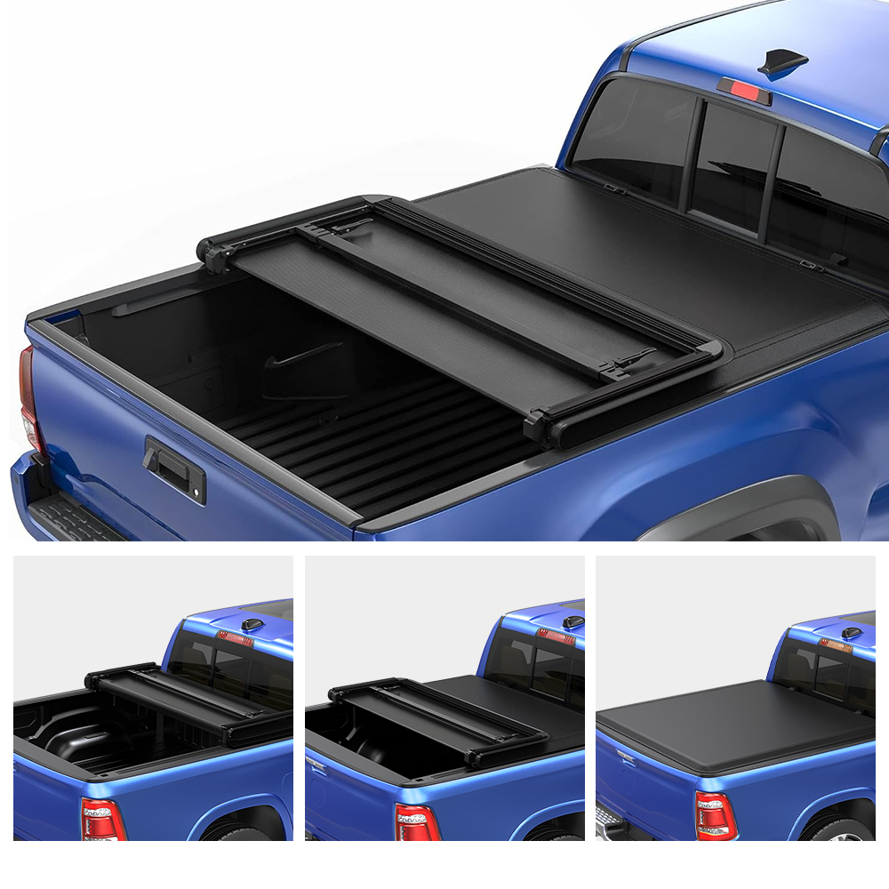 Side view of 6ft Soft Tri-fold Tonneau Cover for 2016-2022 Toyota Tacoma | OEDRO®