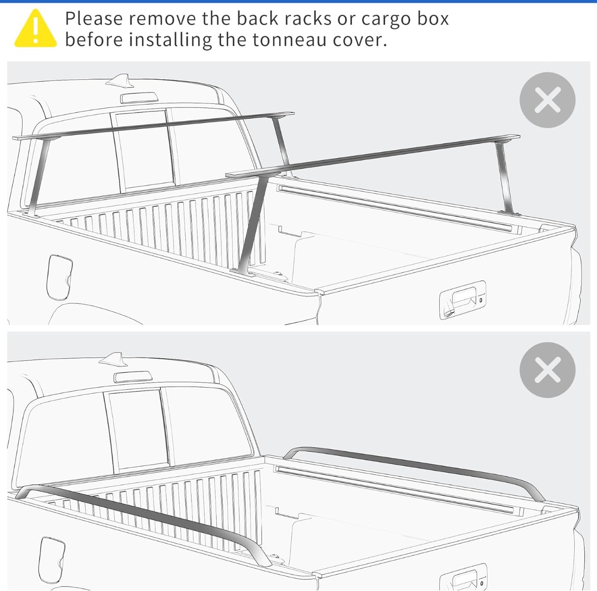 Side view of OEDRO 5FT FRP Hard Tri-fold Tonneau Cover Fold Truck Bed Covers Compatible with 2020-2026 Jeep Gladiator, Fleetside 5 Feet Bed