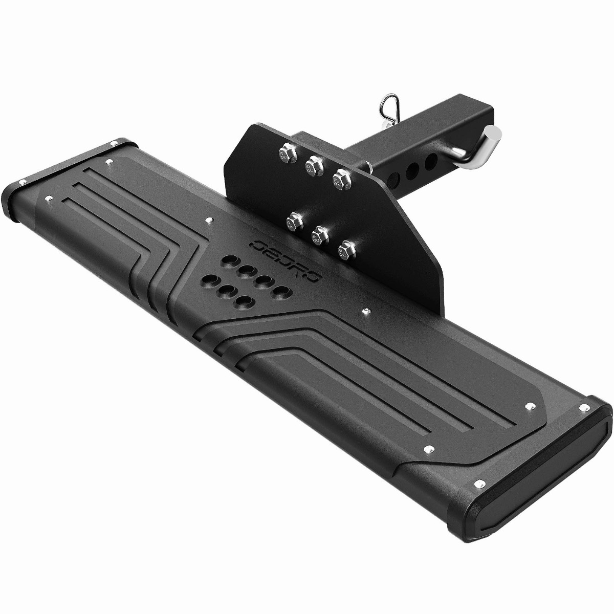 OEDRO® Black Aluminum Towing Hitch Steps with 2