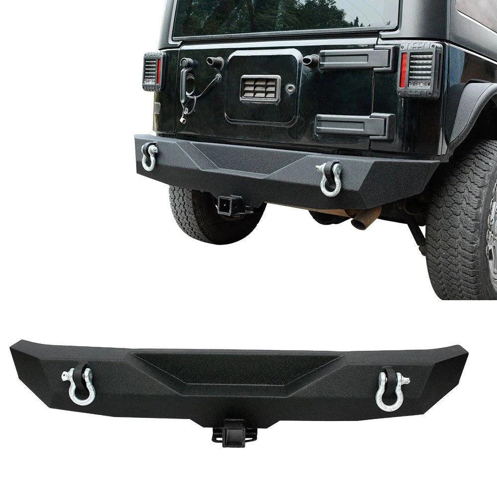 YITAMOTOR® Rock Crawler Rear Bumper For 07-18 Jeep Wrangler JK Unlimited with D-Ring, 2