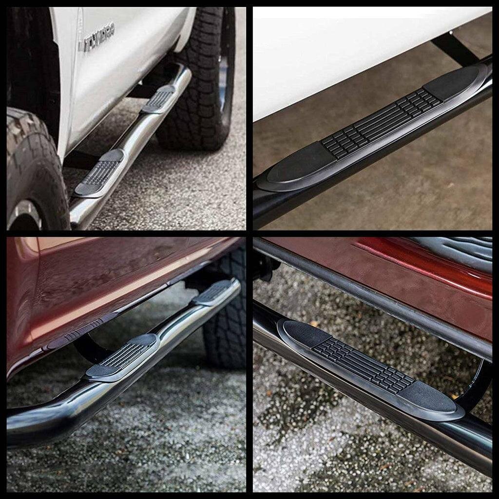 Side view of YITAMOTOR® 1999-2018 Chevy Silverado GMC Sierra Extended Cab 3'' Running Boards Side Step Nerf Bars
