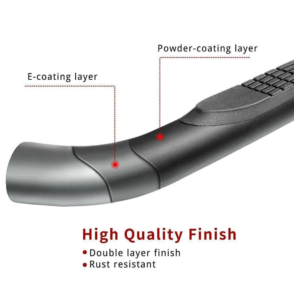 Side view of YITAMOTOR® 1999-2018 Chevy Silverado GMC Sierra Extended Cab 3'' Running Boards Side Step Nerf Bars