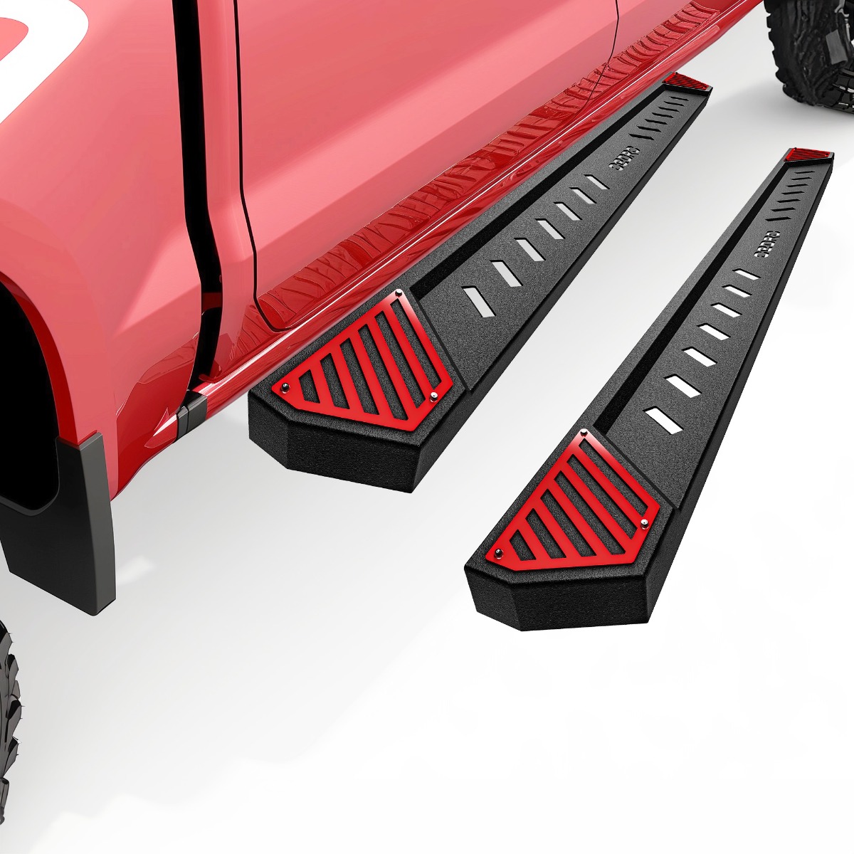 Side view of OEDRO® Running Boards for 2019-2025 Chevy Silverado/ GMC Sierra 1500 Crew Cab; 2020-2024 Silverado/ Sierra 2500HD 3500HD (Excl. 2019 1500 LD)